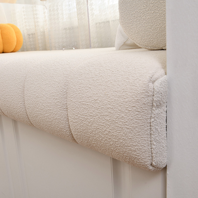 京城派 泰迪绒飘窗垫加厚坐垫窗台垫定制防水防污海绵阳台垫子沙发卡座榻榻米垫子沙发垫坐垫免洗泰迪绒面料支持定制乳胶飘窗垫高清大图