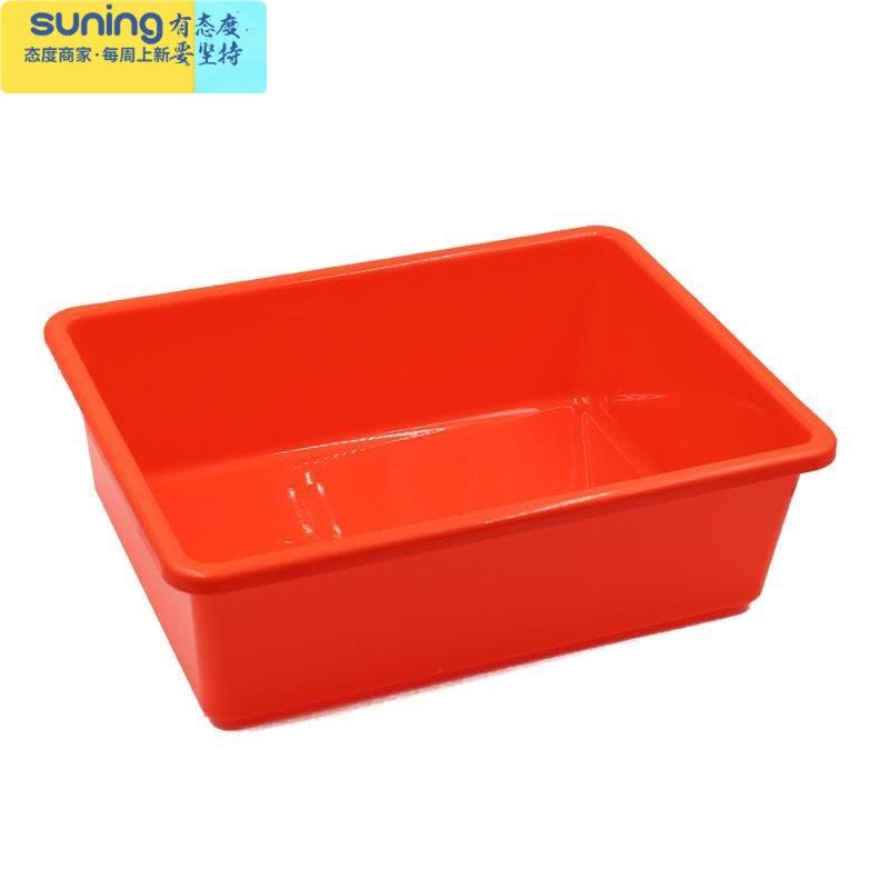 希杰狮王叠加塑料储物筐家庭无盖透明玩具多色收纳盒收纳箱幼儿园教具篮 橘黄色 小号收纳架图片