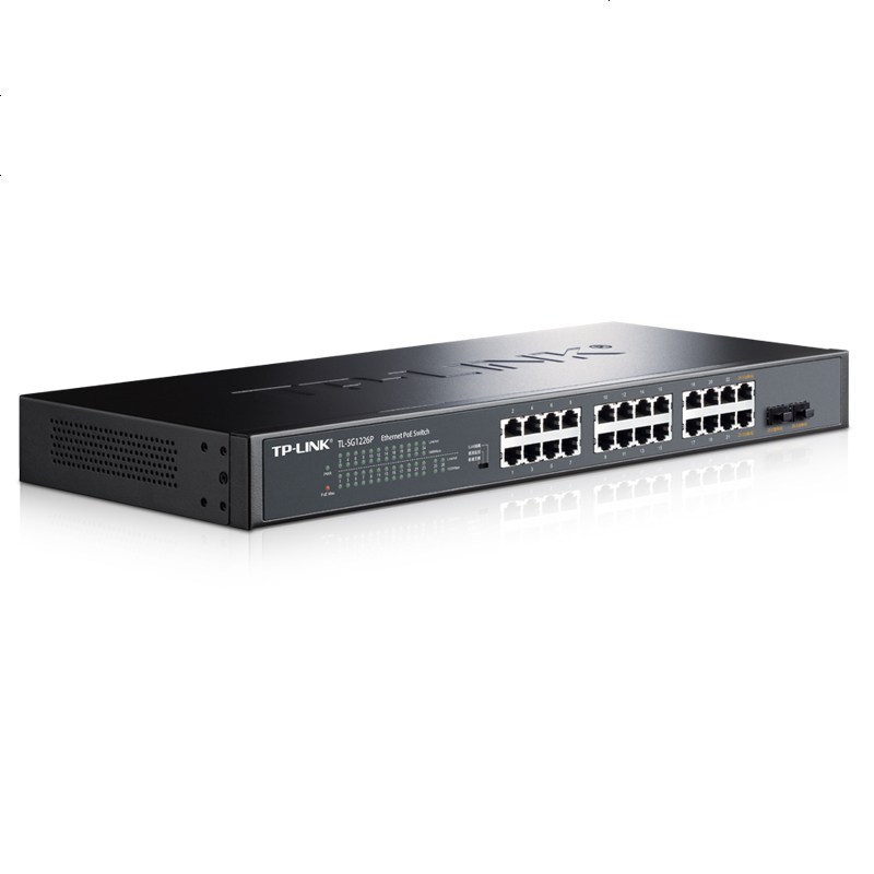 TP-LINK TL-SG1226P 24口全千兆POE网络交换机网线供电48V无线AP监控摄像电脑办公tplink