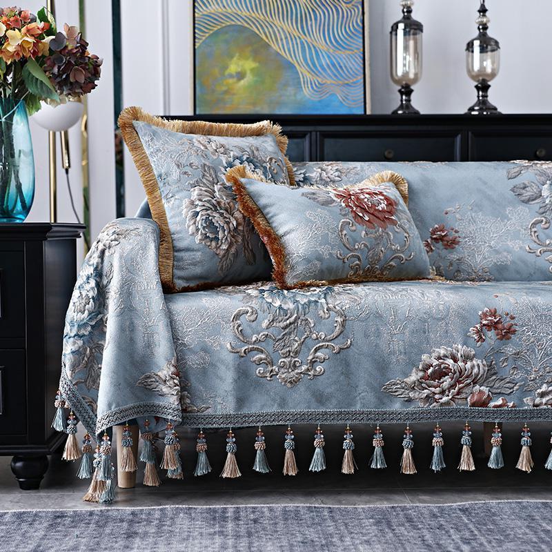 家柏饰(corated)欧式全盖沙发布四季通用雪尼尔布料沙发巾单沙发垫