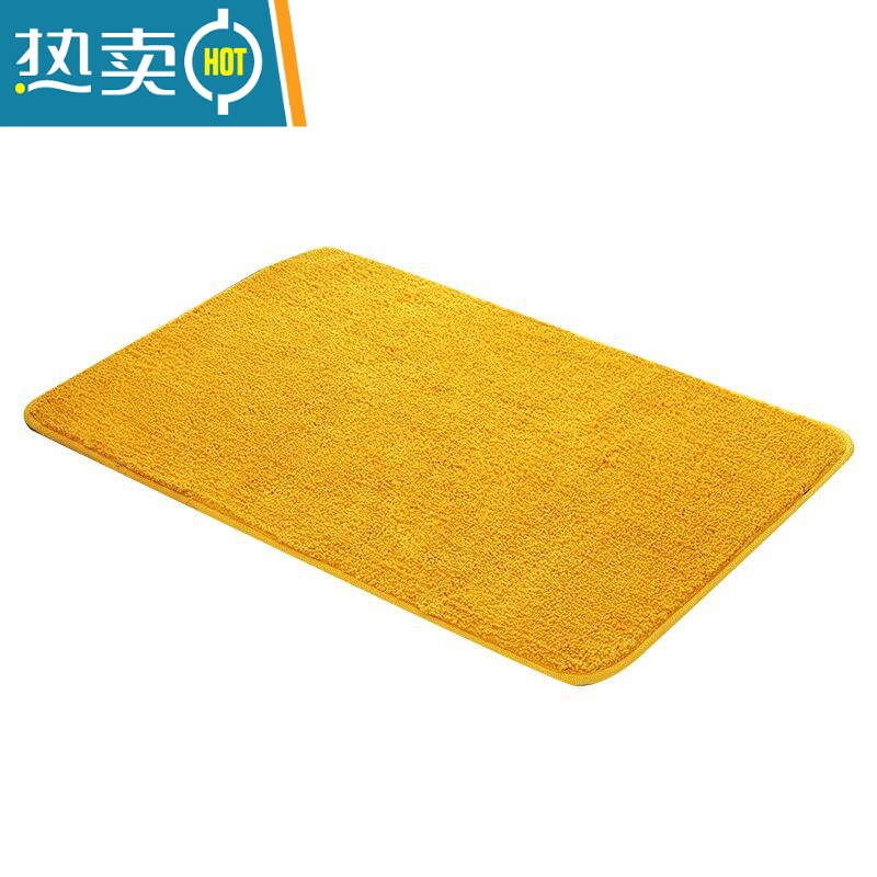 敬平金黄纯色地垫门垫50*80cm踩脚垫浴室防滑垫机洗可定制入户门厅垫高清大图