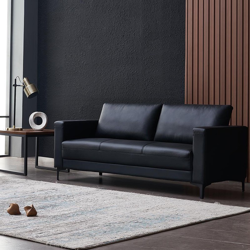 迪欧简约现代沙发商务办公沙发 三人位西皮沙发