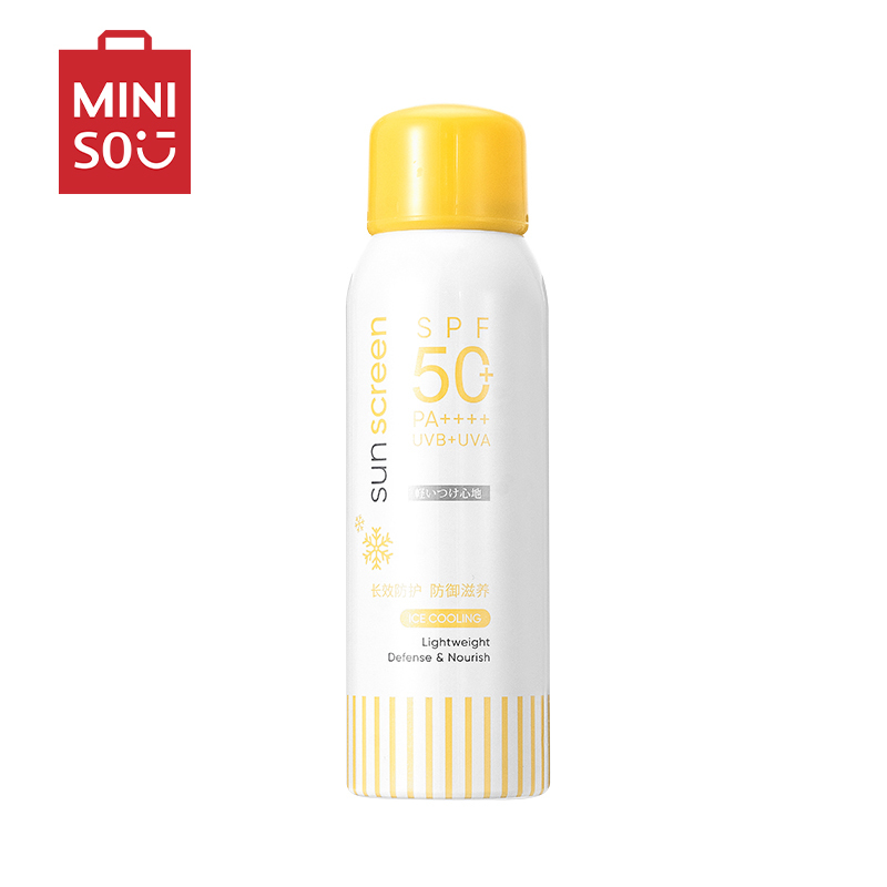 名创优品(miniso) 冰泉舒爽身体防晒喷雾清爽旅行装阻隔紫外线植萃保湿[黄色]