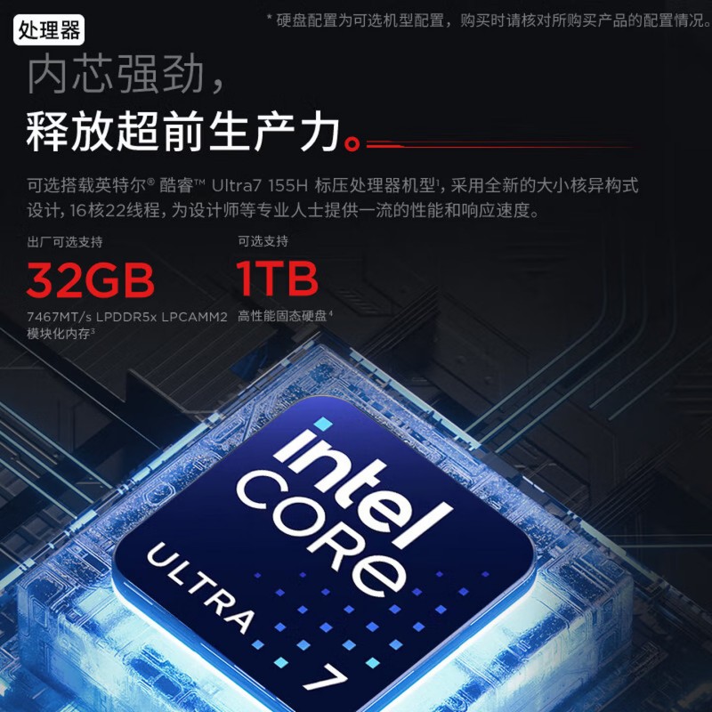 联想 ThinkPad P1 酷睿Ultra7-155H 32G 1T RTX4060 2.5K 165Hz 16英寸高清大图