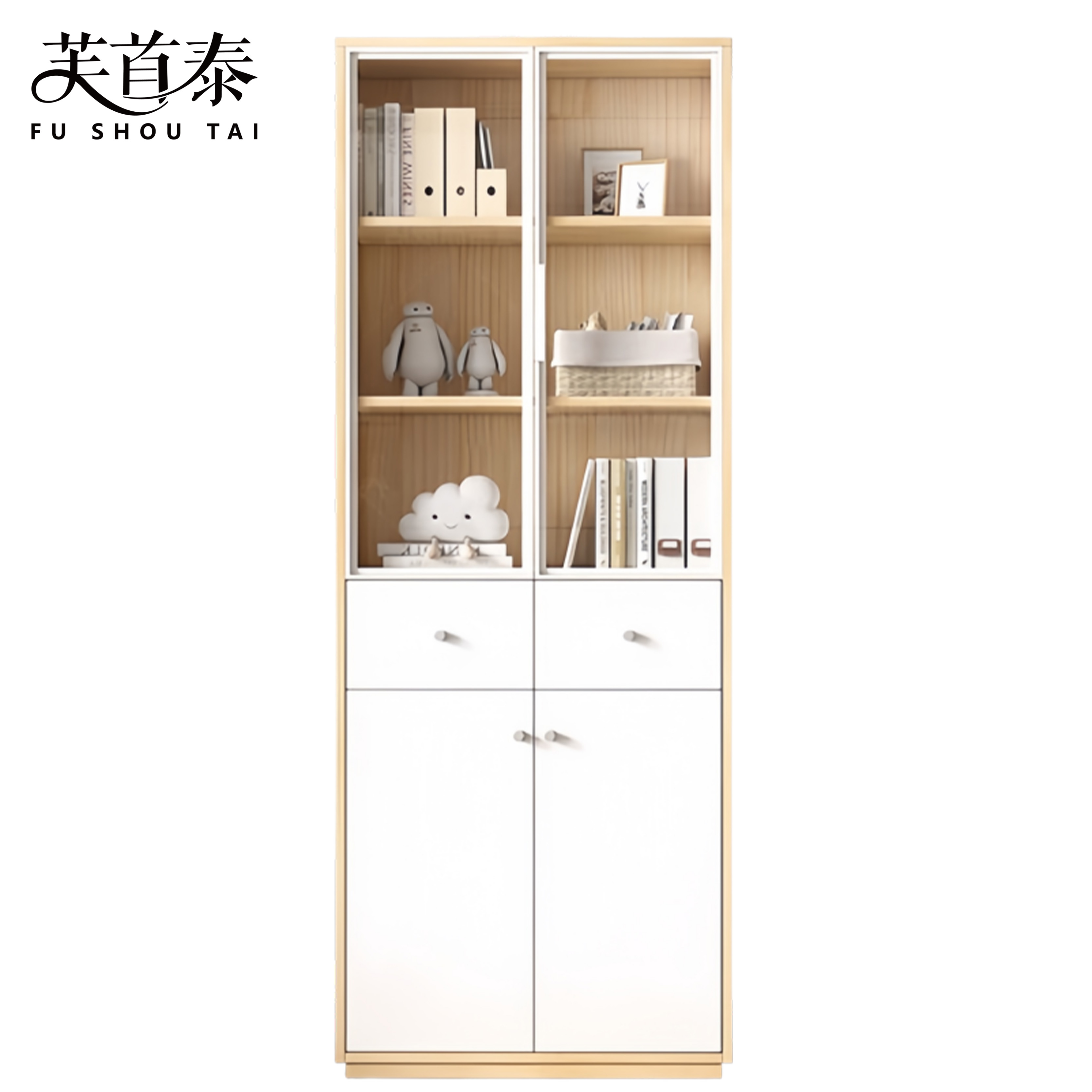 芙首泰书柜双柜双抽800*300*1800mm台高清大图