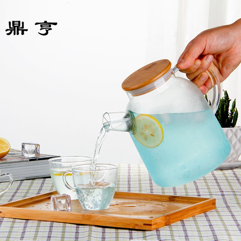 鼎亨大茶壶过滤泡水果茶壶玻璃加厚冷水壶耐高温凉水冷饮壶茶具套