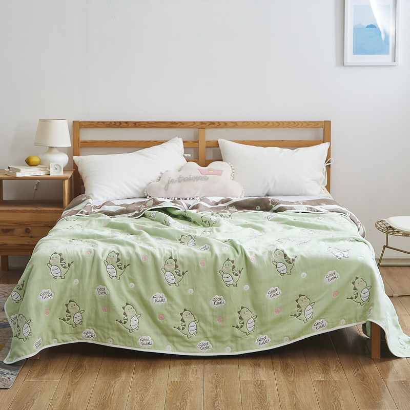 沿蔻家纺全棉纱布六层纱毛巾被子加厚空调被夏凉被