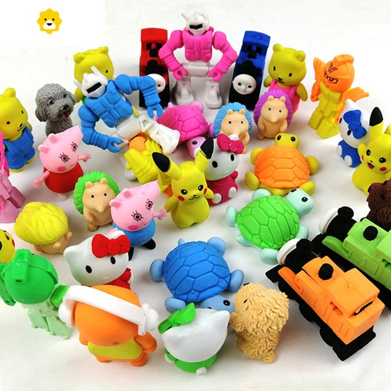 喻娄动物橡皮擦可爱盒装儿童学生专用创意造型卡通橡皮小学生文具奖品