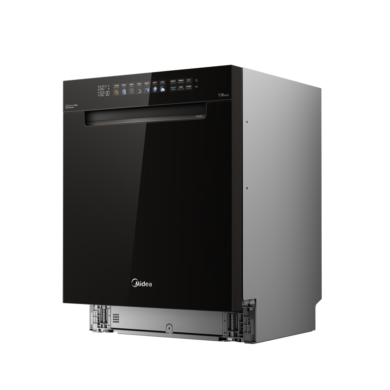 美的洗碗机S65PRO晶焰系列家用16套嵌入式热风不返潮变频消毒洗碗机 S65pro (线下款)