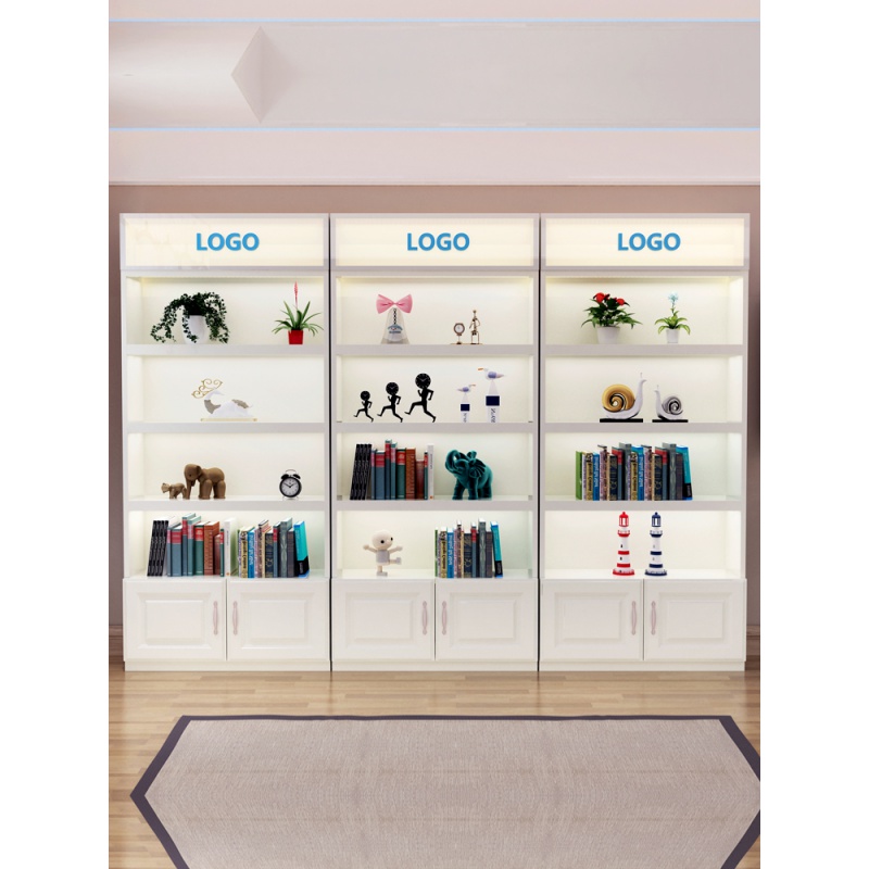 化妆品展示柜陈列柜子展柜美甲货架置物礼品产品展示柜玻璃院高清大图
