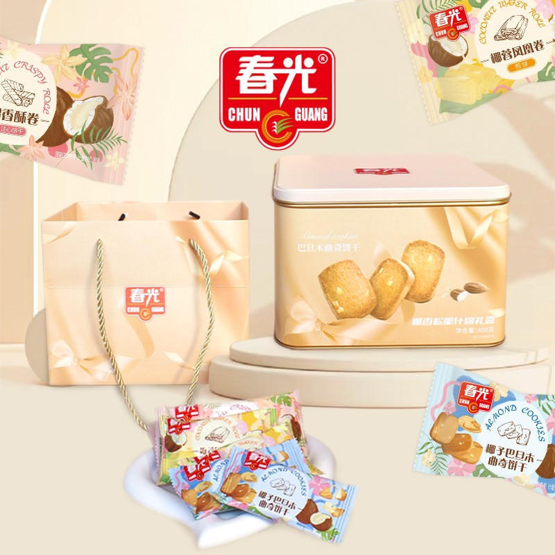 春光 椰香松脆什锦礼盒408g/盒 休闲零食礼盒企业员工团购福利伴手礼