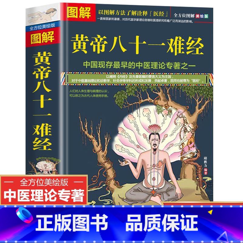 [正版]图解黄帝八十一难经译释中医基础理论入门皇帝黄帝内经医经含经络脏腑疾病腧穴针灸诊断自学扁鹊华佗灵枢素问伤寒论金匮要