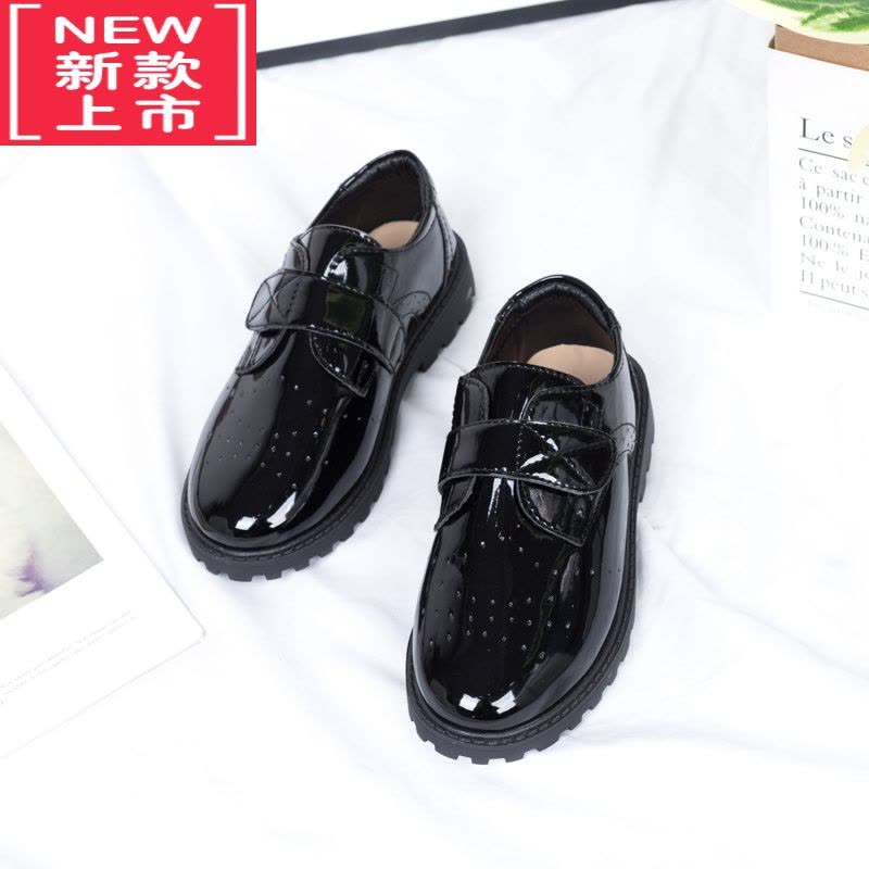 可莉允儿童皮鞋 男英伦风黑皮鞋 校园休闲礼仪学生男童小黑皮鞋演出鞋运动休闲鞋图片