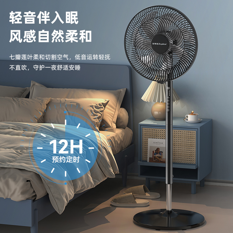 荣事达电风扇家用立式平面摇头大风力轻音地扇宿舍节能卧室落地扇可伸缩2.7米遥控款高清大图