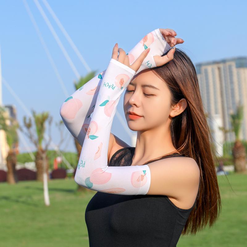开车防晒长款冰袖套男女夏薄款透气冰感修身手臂胳膊袖亲子出游春