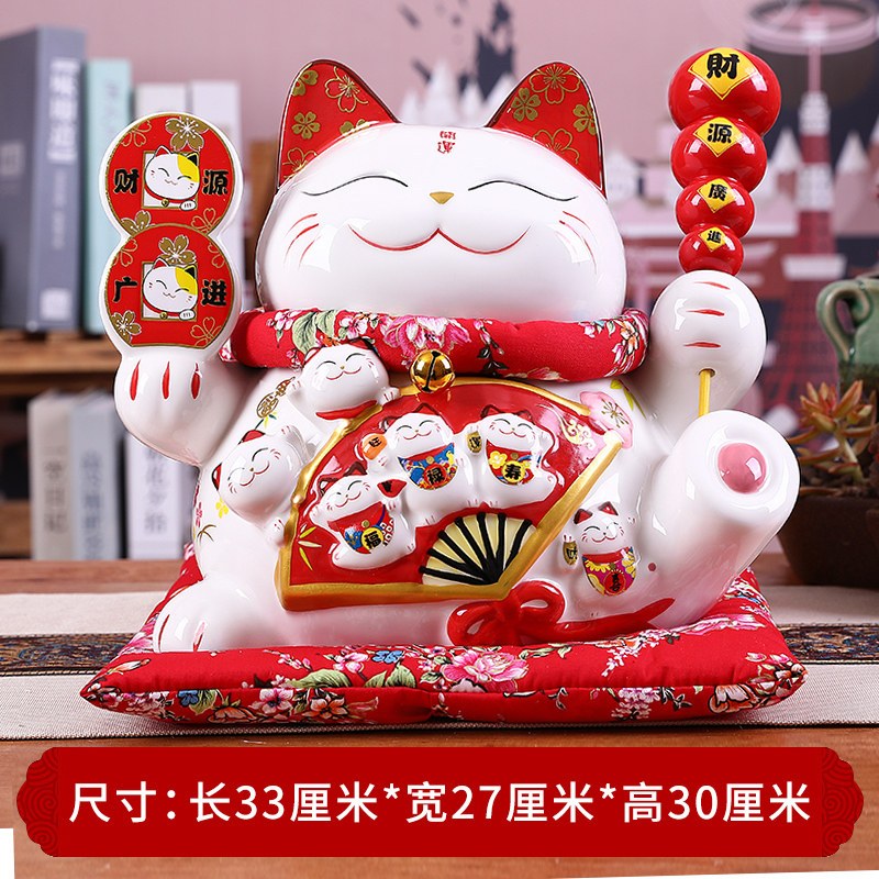 特大号大嘴巴猫摆件店铺开业礼品家居饰品陶瓷罐储蓄罐