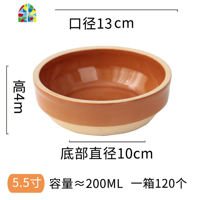 蒸饭碗蒸碗家用蒸菜盘无釉饭钵陶瓷饭钵碗土陶碗老式土钵碗粗陶碗 FENGHOU 5.5寸蒸饭碗小饭量