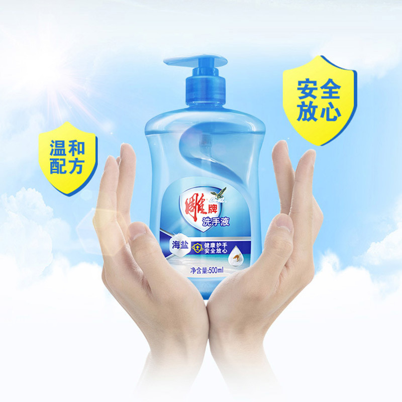 雕牌500ml海盐清香洗手液 无香味 单瓶装-(瓶)