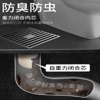 潜水艇地漏全铜防臭地漏芯枪灰色防臭地漏全铜拉丝方形面板厨房卫生间地漏MTK50-10官方旗舰店正品