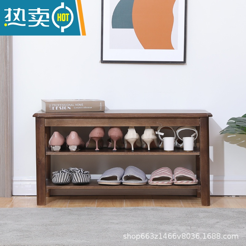 敬平全实木换鞋凳简约经济型玄关鞋架家用门口可坐式轻奢欧式收纳鞋柜高清大图