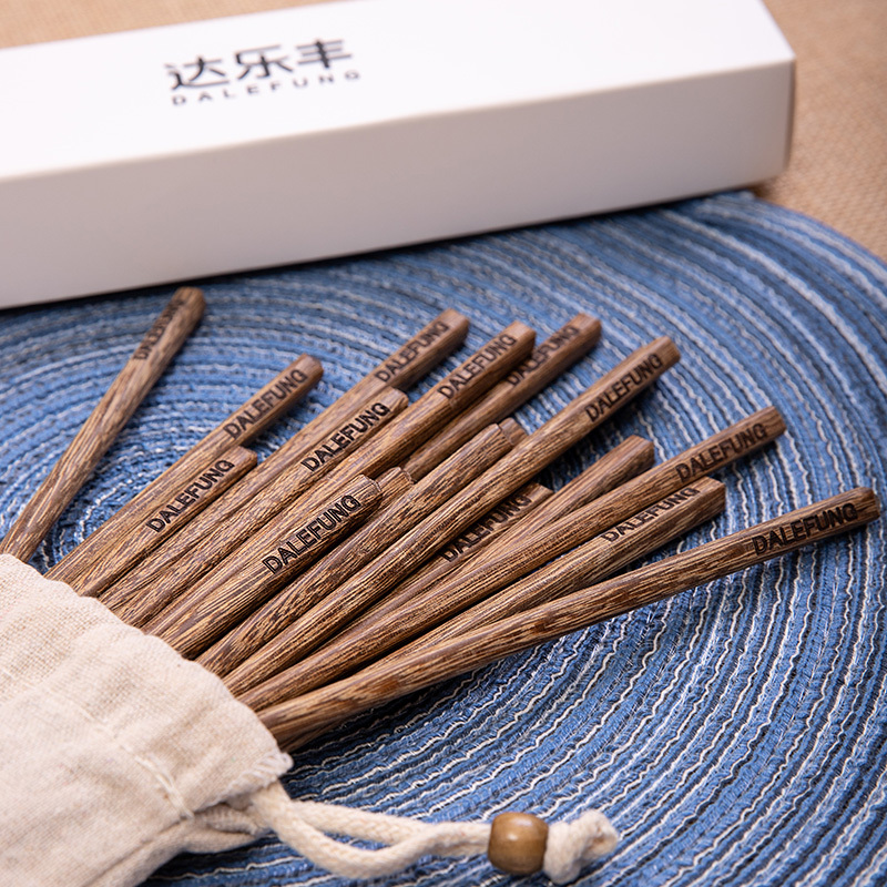 达乐丰 木质10双装抗菌鸡翅木筷小米风礼盒筷套装 送礼家用筷子实木筷 非一次性使用