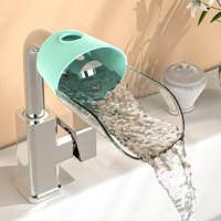 水龙头嘴延伸器宝宝儿童洗手神器辅助延长器卡通加长居家日用套装-青色+深蓝