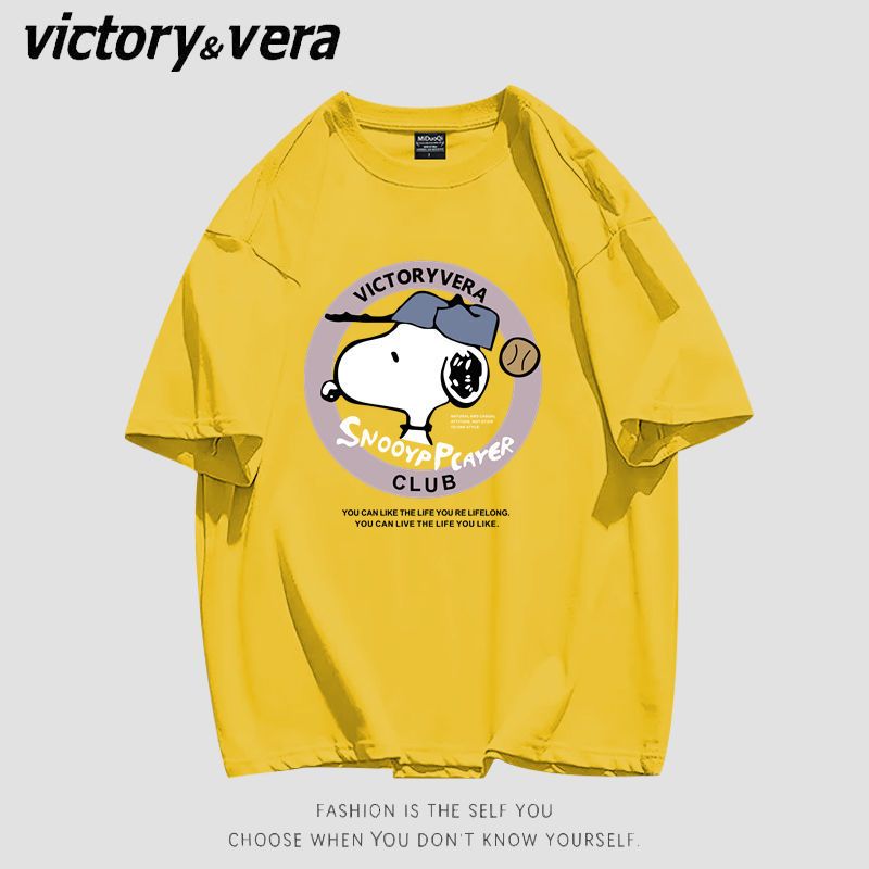VICTORYVERA2022夏新款短袖T恤女学生宽松韩版休闲圆领上衣服内搭