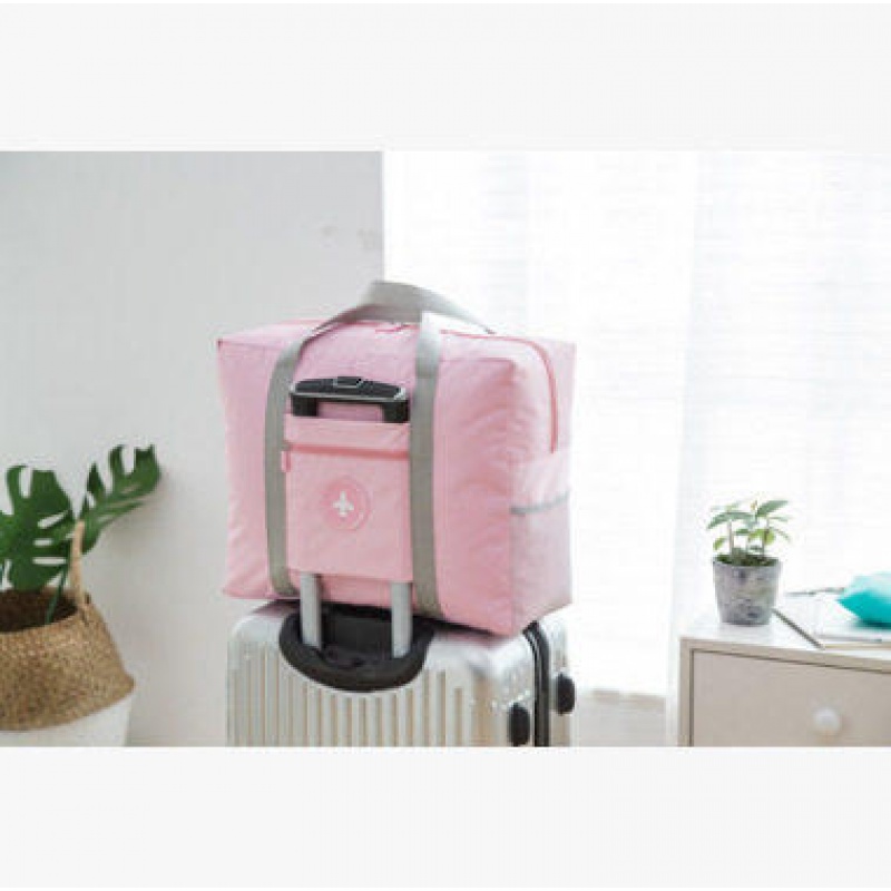 直销大容量折叠飞机包手提旅行收纳包套拉杆行李包袋行李袋旅游 B款粉色中