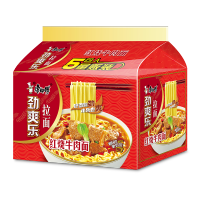 康师傅方便面劲爽乐袋装红烧牛肉面10袋整箱装速食泡面