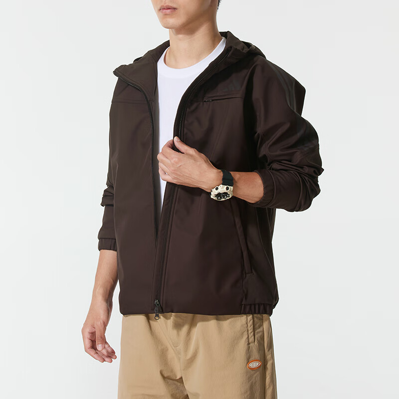 阿迪达斯 (adidas)男装梭织夹克外套新款运动服加绒连帽外套 KG5180 ZP高清大图