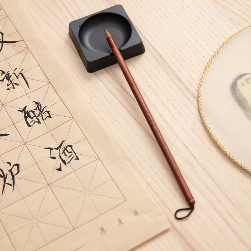 得力(deli)74298 狼毫兼毫学生毛笔套装文房四宝毛笔书法练习套装小楷毛笔书法练字笔抄经毛笔墨汁 狼毫小楷毛笔