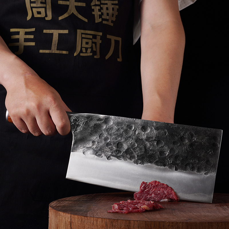 周大锤 手工锻打 VG10 厨师刀 切菜刀单刀菜刀家用厨房套刀组合不锈钢中式刀具厨师切肉切片刀水果刀