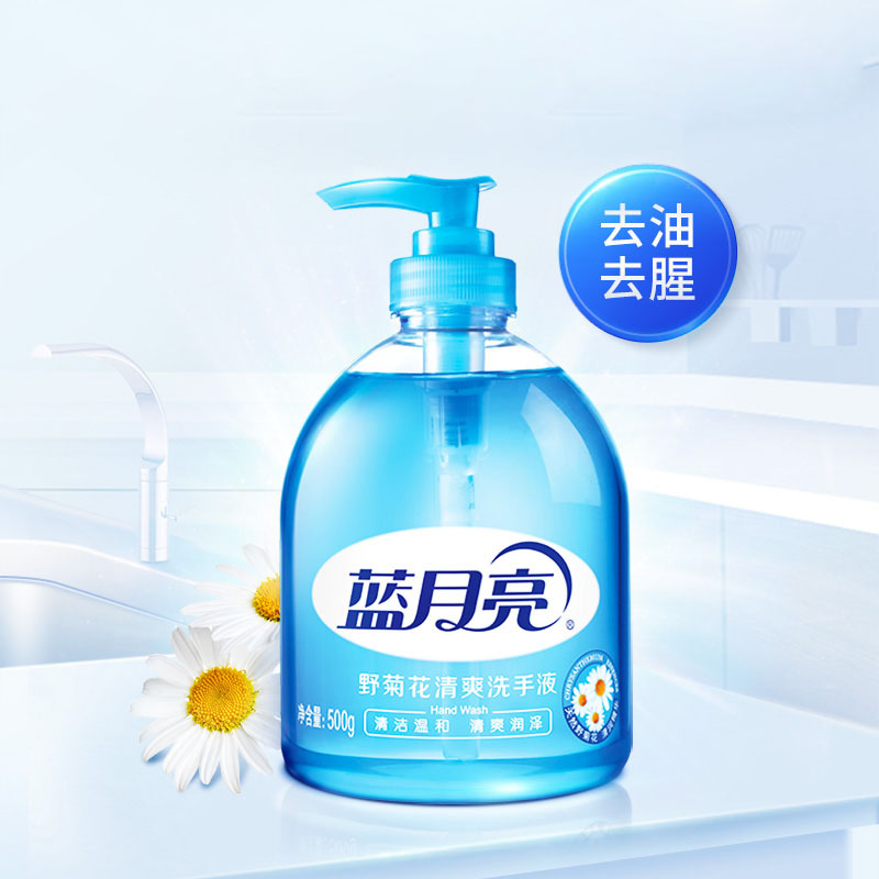 蓝月亮 洗手液清爽润泽500g*3瓶+500g*3瓶补组合整箱装野菊花清洁温和