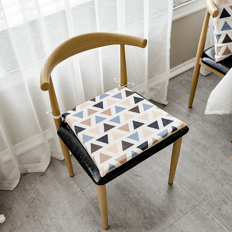 美帮汇粉格子餐厅餐桌椅垫办公室学生椅子坐垫凳子垫冬季可拆洗全棉家用高清大图