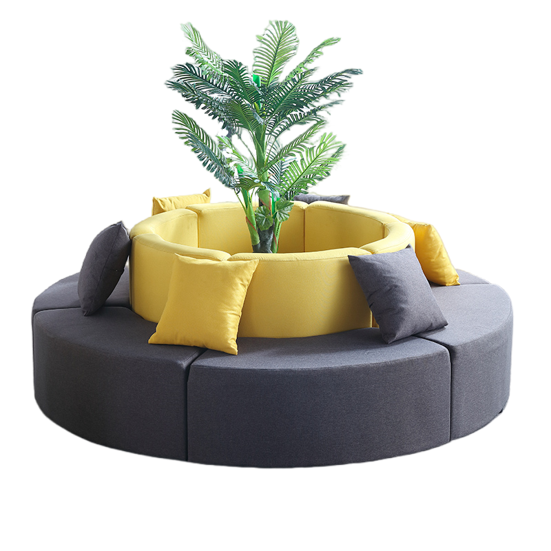 质凡个性创意培训机构休息接待洽谈区 圆型沙发 2000mm