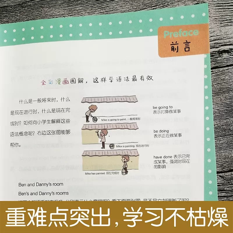 套装3册]小学英语词汇+音标+语法 小学通用 [正版]小学英语语法大全 漫画图解一看就懂一学就会 三四五六年级英语语法练