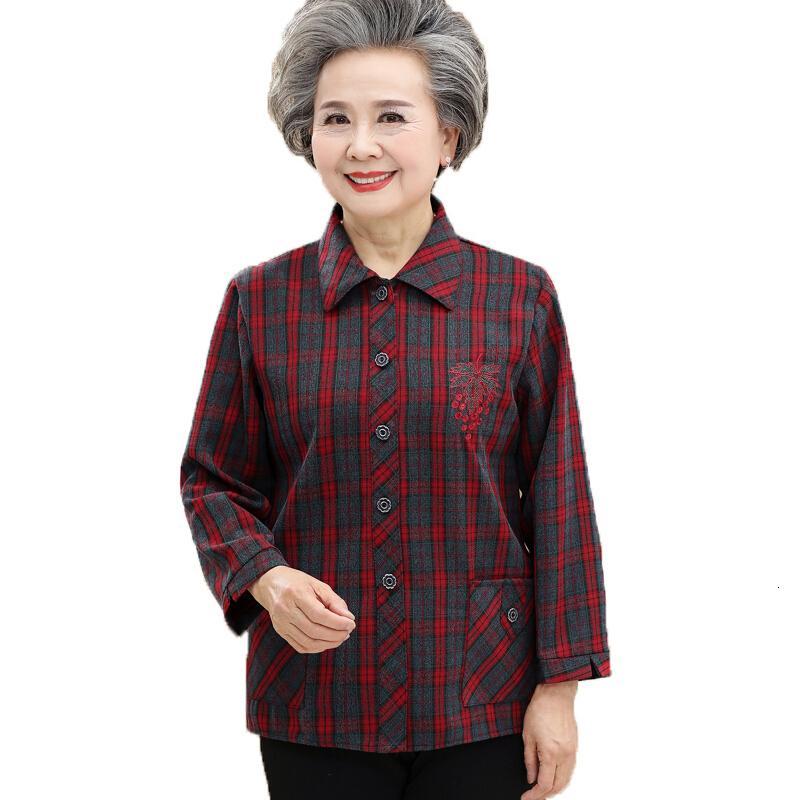 老年人春装女衬衣60岁70妈妈装长袖套装奶奶衬衫老太太婆婆衣服80