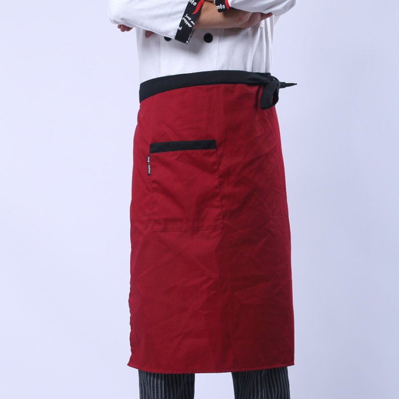 厨师围裙酒店用品半截围裙男女带篼厨房专用金铂喜厨师围裙半身