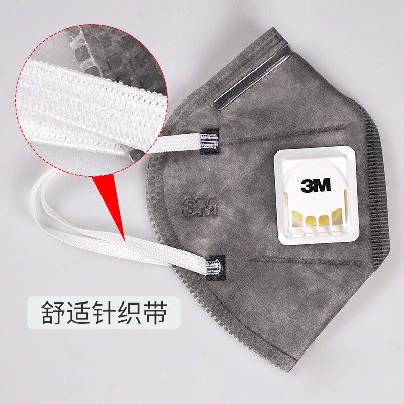 3M 9542V/9541V口罩 KN95级活性炭呼吸阀雾霾粉尘喷漆异味装修针织带20只装透气图片
