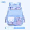 2025新款小学生书包儿童格纹书包大容量1-3-6年级初中生双肩背包 蓝色格子【小号1-3年级】