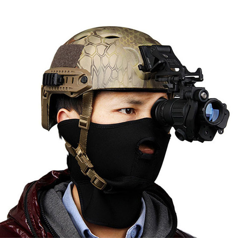 新款PVS-14高清头盔夜视仪日夜两用单筒数码红外线望远镜巡逻安防户外眼镜登山野营旅行用品可充锂电池循环利用持久续航