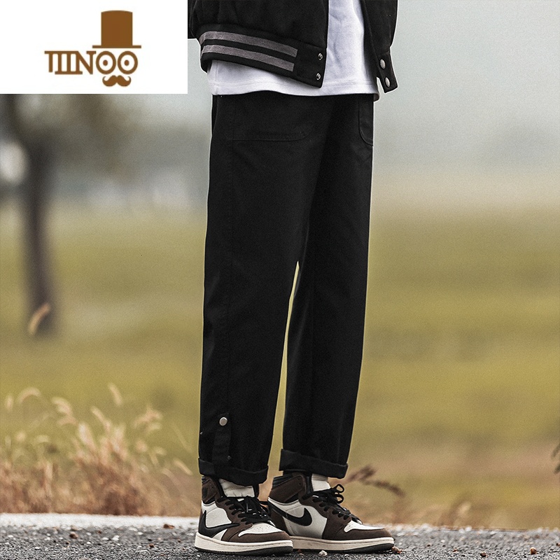 YANXUHEEMKIZOO日系新款男士宽松工装直筒潮牌休闲长裤子男高清大图