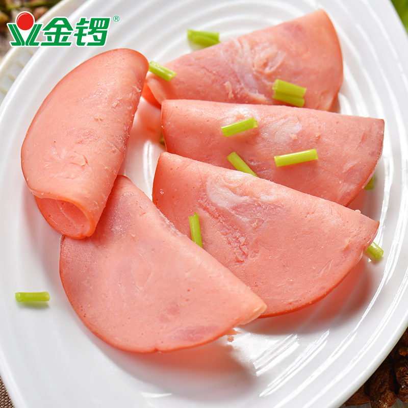 金锣 350g无淀粉果木熏烤火腿(骨汤味) 2只装 即食香肠 汉堡三明治食材