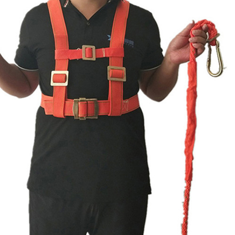 毅腾坠落悬挂双背式登高安全带双背双小钩3米红