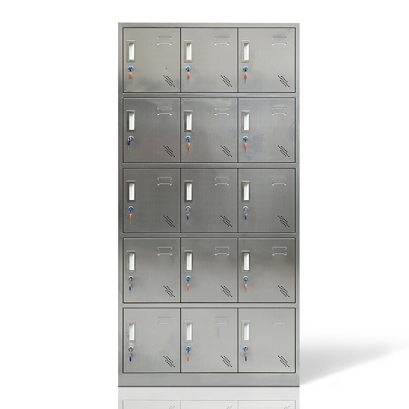 苏佰卓不锈钢员工储物柜文件柜存放柜子更衣柜存包柜十五更衣柜高清大图