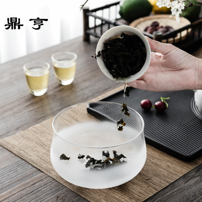 鼎亨耐热玻璃云雾茶洗 日式雾化磨砂玻璃杯洗建水茶具消毒锅茶道