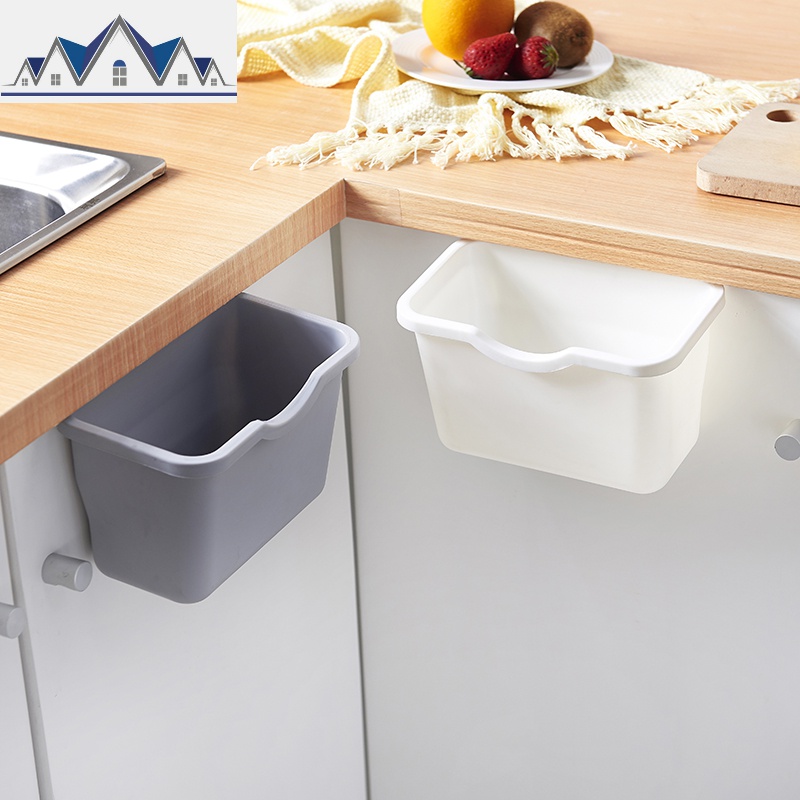 厨房水池边可挂式垃圾桶橱柜壁挂家用无盖塑料桌面收纳盒小纸篓 三维工匠高清大图