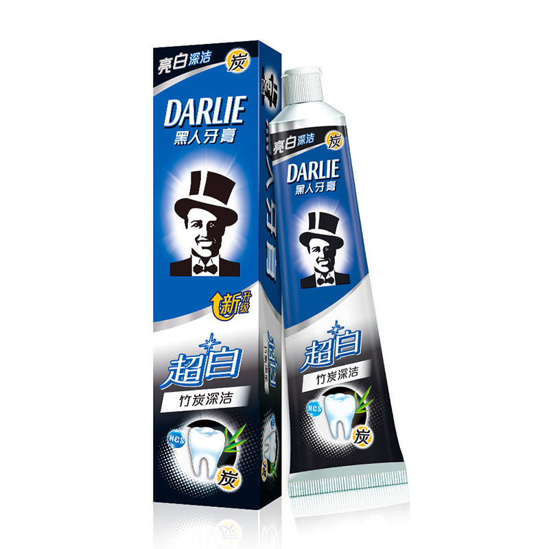 黑人(DARLIE) 超白 青柠 / 矿物盐 /竹炭 / 纯超白 牙膏 190g*48 支（（四种口味随机发货）