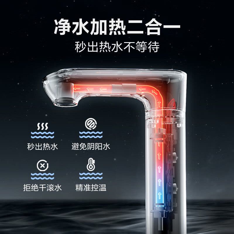 苏泊尔(SUPOR)净水器家用净热一体机RO反渗透纯水机过滤器UR2T1滤水器厨下厨房1600G净水机4L/min图片