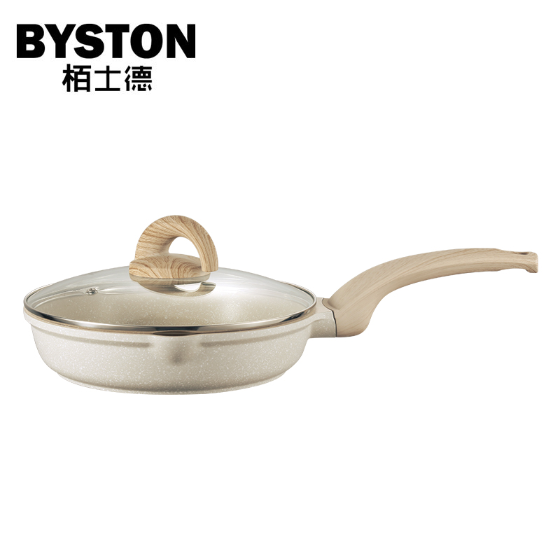 栢士德BYSTON铝合金克丽普不沾煎锅 燃气炉微波炉通用煎锅24CM BST-1040高清大图